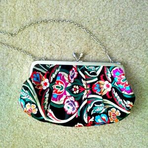 Black With Multicolored Embroidered Clutch